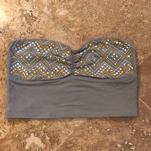 Pink Victoria’s Secret, Strapless Sparkle Crop-Top L